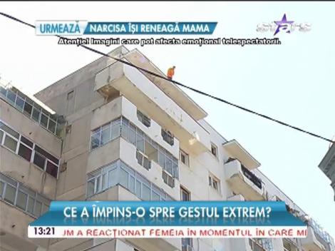 Caz halucinant &icirc;n Bucureşti! Femeia care ameninţă că se sinucide se află tot pe bloc