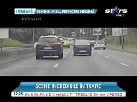 Scene incredibile &icirc;n traficul din Bucureşti! A folosit maşina pe post de armă ?