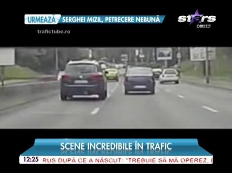 Scene incredibile în traficul din Bucureşti! A folosit maşina pe post de armă ?