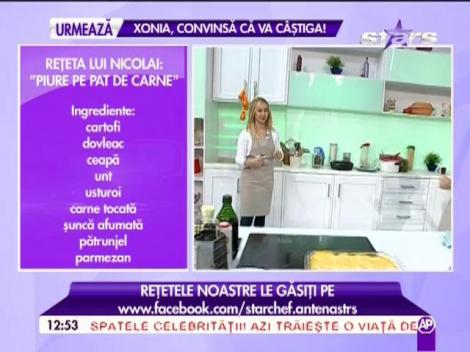 Reţeta lui Nicolai Tand: Piure pe pat de carne