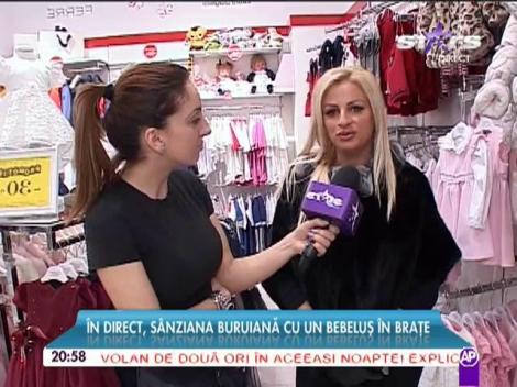 Sânziana Buruiană a făcut primele cumpărături pentru bebeluş! A învăţat să facă şi băiţă unui copil, în direct 2