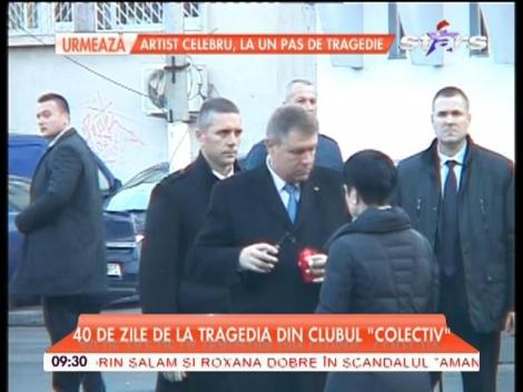 40 de zile de la dezastrul din Clubul "Colectiv"! Preşedintele Klaus Iohannis a venit să aprindă o lum&acirc;nare la locul tragediei