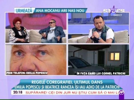 Emilia Popescu, în lacrimi după decesul lui Cornel Patrichi: "Îmi pare tare rău că nu am fost lângă el. Regret că n-am pus mâna pe telefon, că n-am mers să-l văd!"