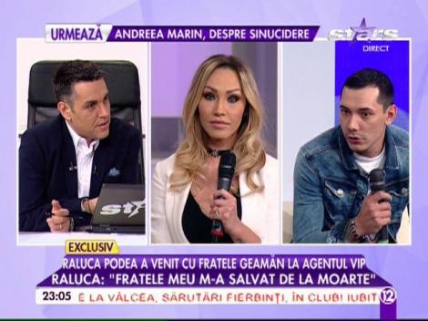 Nu seamănă ca două picături de apă, dar se cunosc ca în palmă! Raluca Podea şi-a adus fratele geamăn la TV