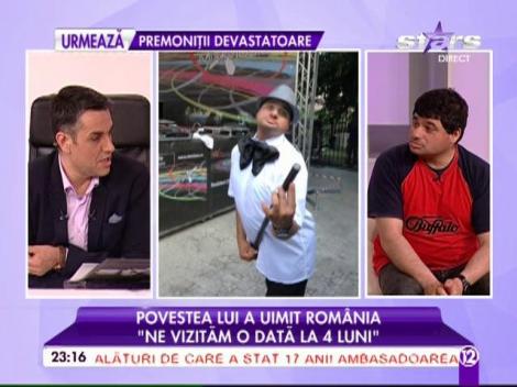 Omul bormaşină, în direct! Din gunoier a ajuns celebru, imită sunetele pe care le aude