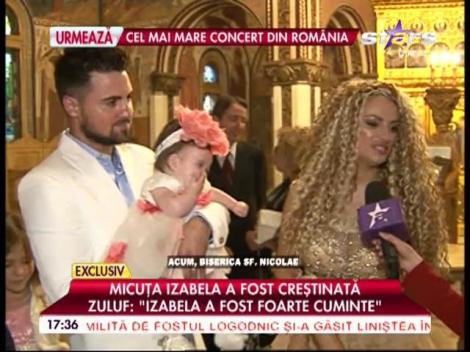 Imagini din biserică de la botezul S&acirc;nzianei Buruiană! Cum s-a purtat micuţa Izabela