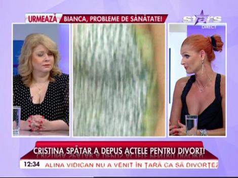 Cristina Spătar a depus la notar actele pentru divorț