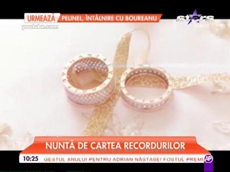 Imagini cum n-ai mai văzut p&acirc;nă acum! Nuntă ţigănească de Cartea Recordurilor. Mireasa a avut rochia cusută cu fir de aur!
