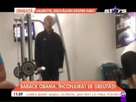 Barack Obama a fost surprins la sala de fitness