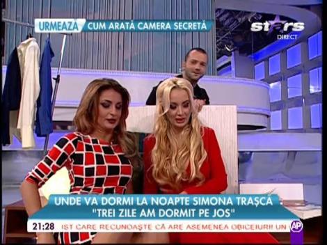 Simona Traşcă s-a zbenguit pe saltea până i-a ieşit un sân: "Astea vor să evadeze mereu, nu au loc!" Reacţia lui Mihai Morar a făcut-o să schimbe subiectul