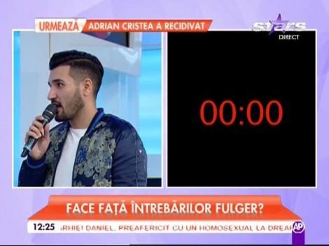 Nadir, fostul concurent de la "X Factor", cea mai mare provocare în direct. Artistul a fost supus unor întrebări fulger