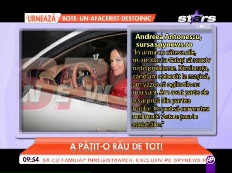 Andreea Antonescu a rămas fără oglinzile de la bolidul de lux!