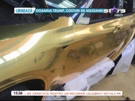 Caii putere s-au transformat în caroserie valoare! Un BAROSAN din Brăila şi-a poleit bolidul cu AUR