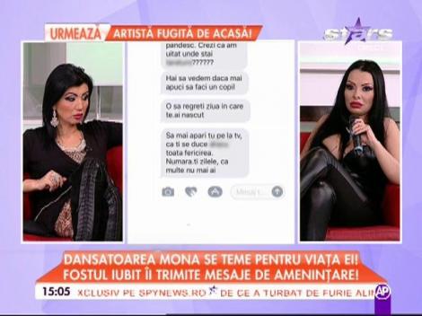 Dansatoarea Mona se teme pentru viața ei! Fostul iubit îi trimite mesaje de amenințare