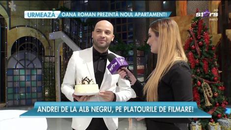Andrei de la Alb Negru îşi sărbătoreşte ziua de nume pe platourile de filmare