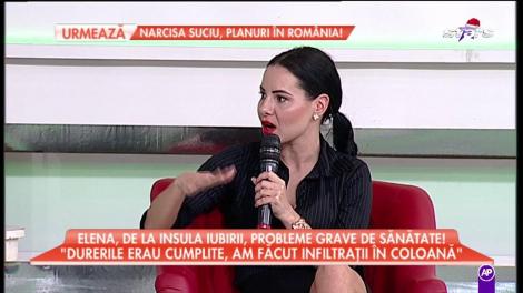 Clipe de groază pentru Elena de la "Insula Iubirii"! "Am căzut şi mi-am fisurat coloana"