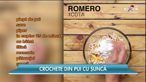 Imagini interzise pofticioșilor! Crochete din pui cu șuncă