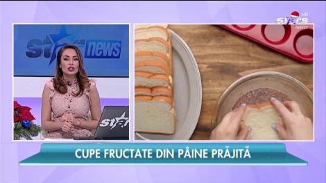 Un desert deosebit. Cupe fructate din pâine prăjită!