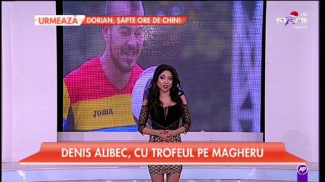 Denis Alibec, cu trofeul pe Magheru