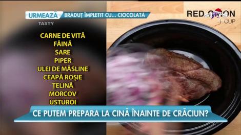 Înainte de friptura de porc, merge o tocăniță de vită, ca la mama acasă