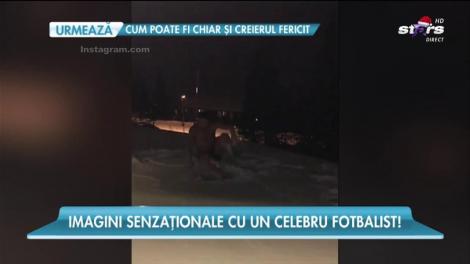 Zlatan Ibrahimovici se bucură de zăpadă mai ceva ca un copil