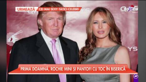 Melania Trump, rochie mini și pantofi cu toc în Biserică