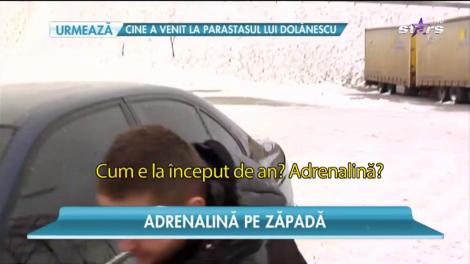 Senzaţii tari în parcare, pe zăpadă