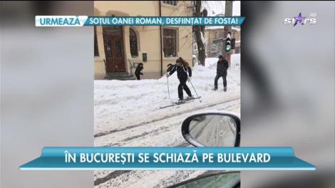 În București se schiază pe bulevard!