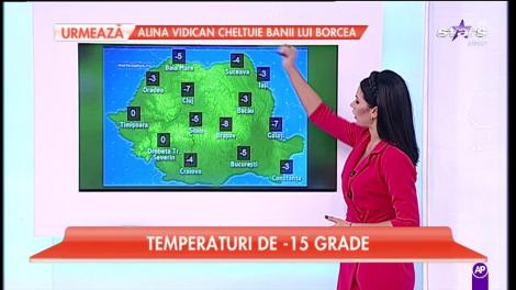 Vremea 13 ianuarie 2017 - Maximele se încadrează între - 7 şi -4 grade, iar minimele între -15 şi -10 grade