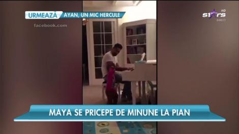 Maya le calcă pe urme părinţilor ei! Se pricepe de minune la pian