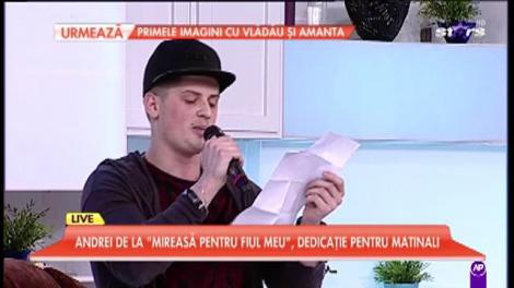 Andrei de la "Mireasă pentru Fiul Meu" a sărit gardul ca să vină în platoul Star Matinal