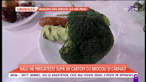 Chef Ralu ne gătește supă de cartofi cu brocoli și cârnați