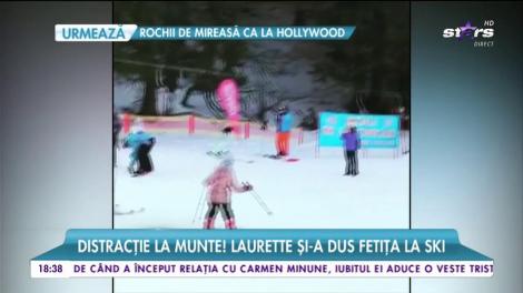 Laurette și-a dus fetița la schi