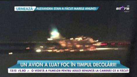 Momente de panică pe aeroport. Un avion a luat foc în timpul decolării!