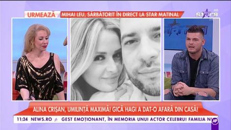 Alina Crişan, umilinţă maximă! Gică Hagi a dat-o afară din casă!