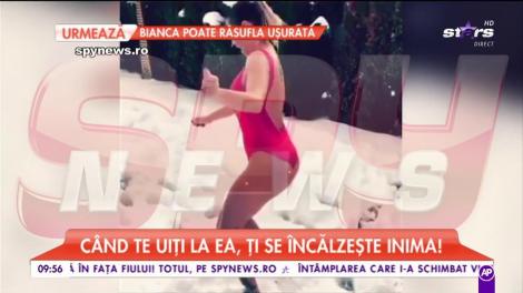 Flore Salalidis, încinsă rău după o noapte în club! Blonda a ieşit la "o baie" în zăpadă!