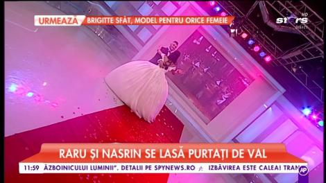 Nasrin şi Raru au recunoscut totul! &Icirc;mbrăcaţi ca-n ziua nunţii, cei doi prezentatori de la "Star Matinal de Weekend" au valsat: "Vă potriviţi!"