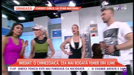 Luminița Nicolescu, antrenor fitness, le învață pe Nasrin și Roxana Nemeș să se mențină în formă