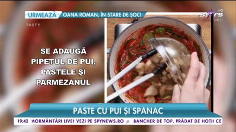 Paste cu pui şi spanac