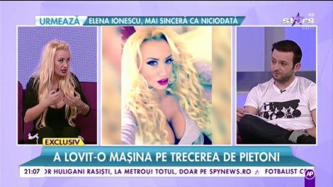 O vedetă de la noi a fost lovită de o mașină pe trecerea de pietoni!: ”Aici mi-a răma semn”