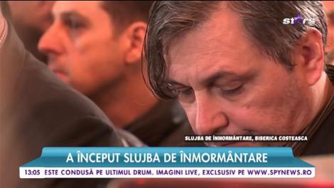 A început slujba de înmormântare a Ilenei Ciuculete! Cornel Galeş şi colega de scenă, Maria Dragomiroiu, copleşiţi de durere!
