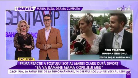 Prima reacţie a lui Bogdan Diaconu, fostul soţ al Mariei Olaru: "Pot să confirm divorţul dintre noi!"