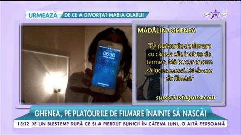 Ghenea, pe platourile de filmare, înainte să nască! "Sunt pregătită să fiu mamă dintotdeauna!"