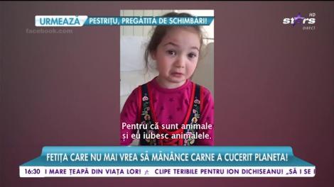 VIDEO de milioane! Fetiţa care nu mai vrea să mănânce carne a cucerit planeta: ”Mami, lasă-mă să-ți explic...”
