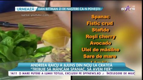 Andreea Raicu a ajuns din nou la cratiţă