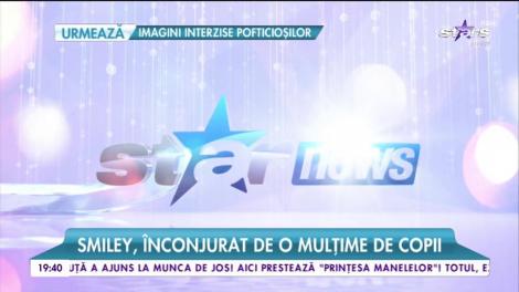 Smiley, înconjurat de o mulțime de copii! Artistul a fost luat cu asalt!