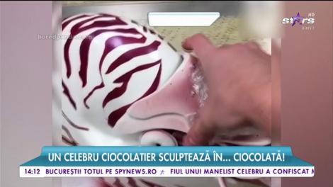 Un celebru ciocolatier din Las Vegas sculptează &icirc;n... ciocolată! O uriașă operă de artă!