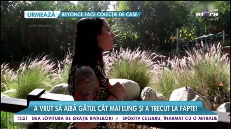 A vrut să aibă gâtul cât mai lung și a trecut la fapte! Acum vrea să revină la o viață normală!