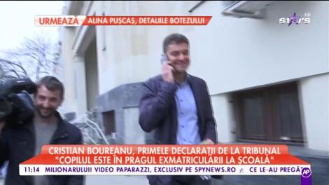 Cristian Boureanu, primele declarații de la Tribunal: "Copilul poate să stea unde dorește"