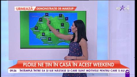 Vremea zilei. Ploile ne țin în casă în acest weekend